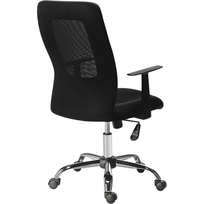 Chaise de bureau Seattle tissu et maille - dossier haut accoudoirs - mécanisme Basculant centré - pieds chrome