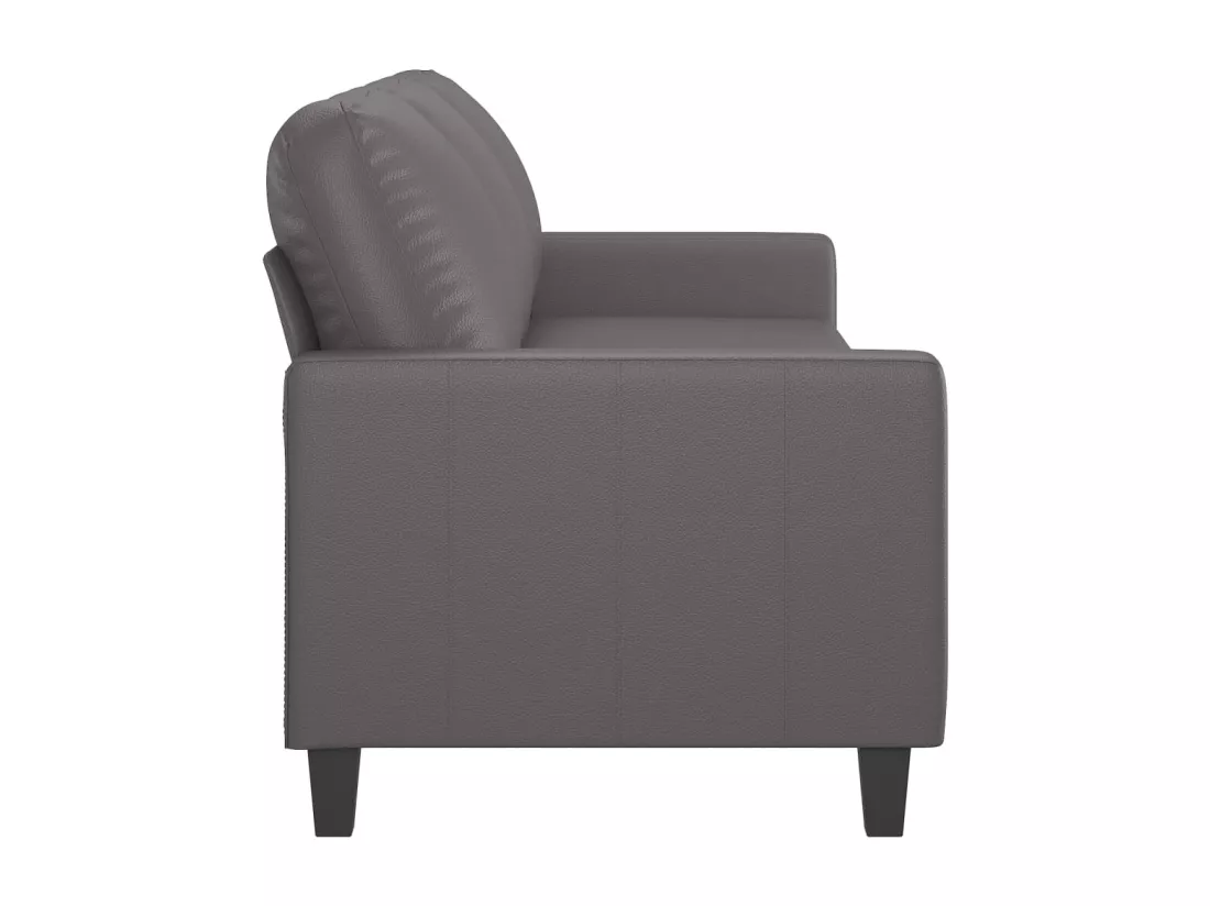 Canapé à 3 places Gris 180 cm Similicuir