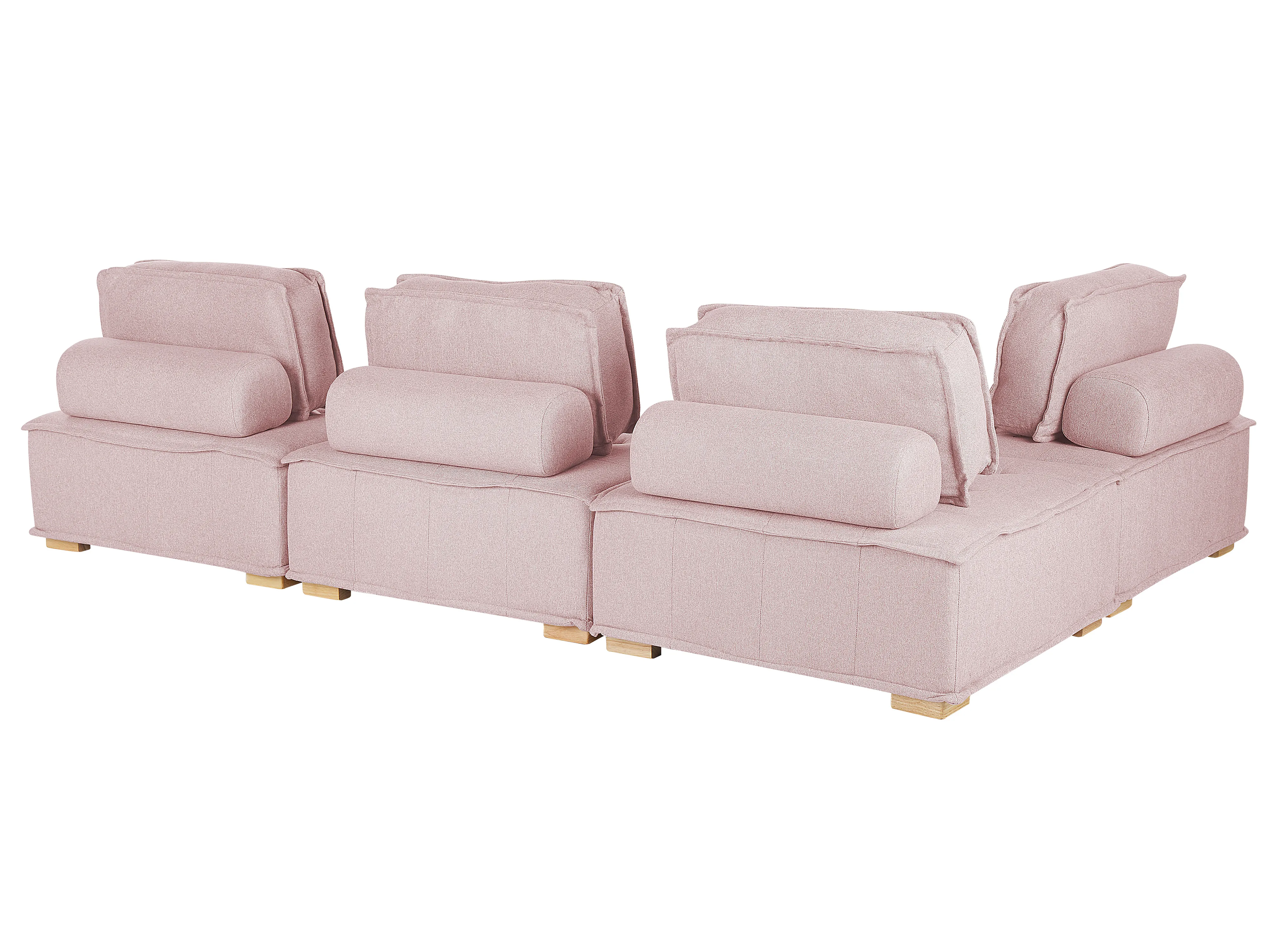 Modulaire hoekbank 4-zits TIBRO Stof Roze rechtszijdig