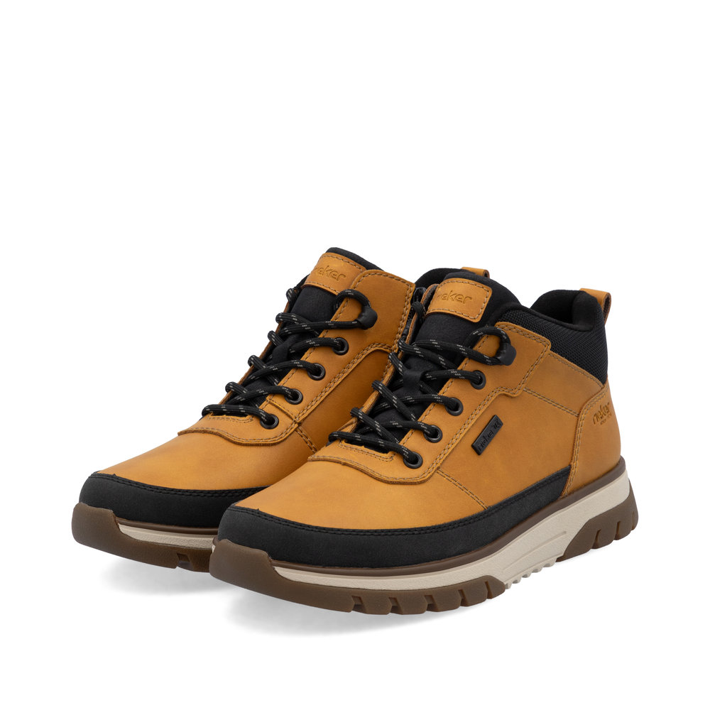 Rieker Herren-Schnürstiefelette Braun-Schwarz-Beige
