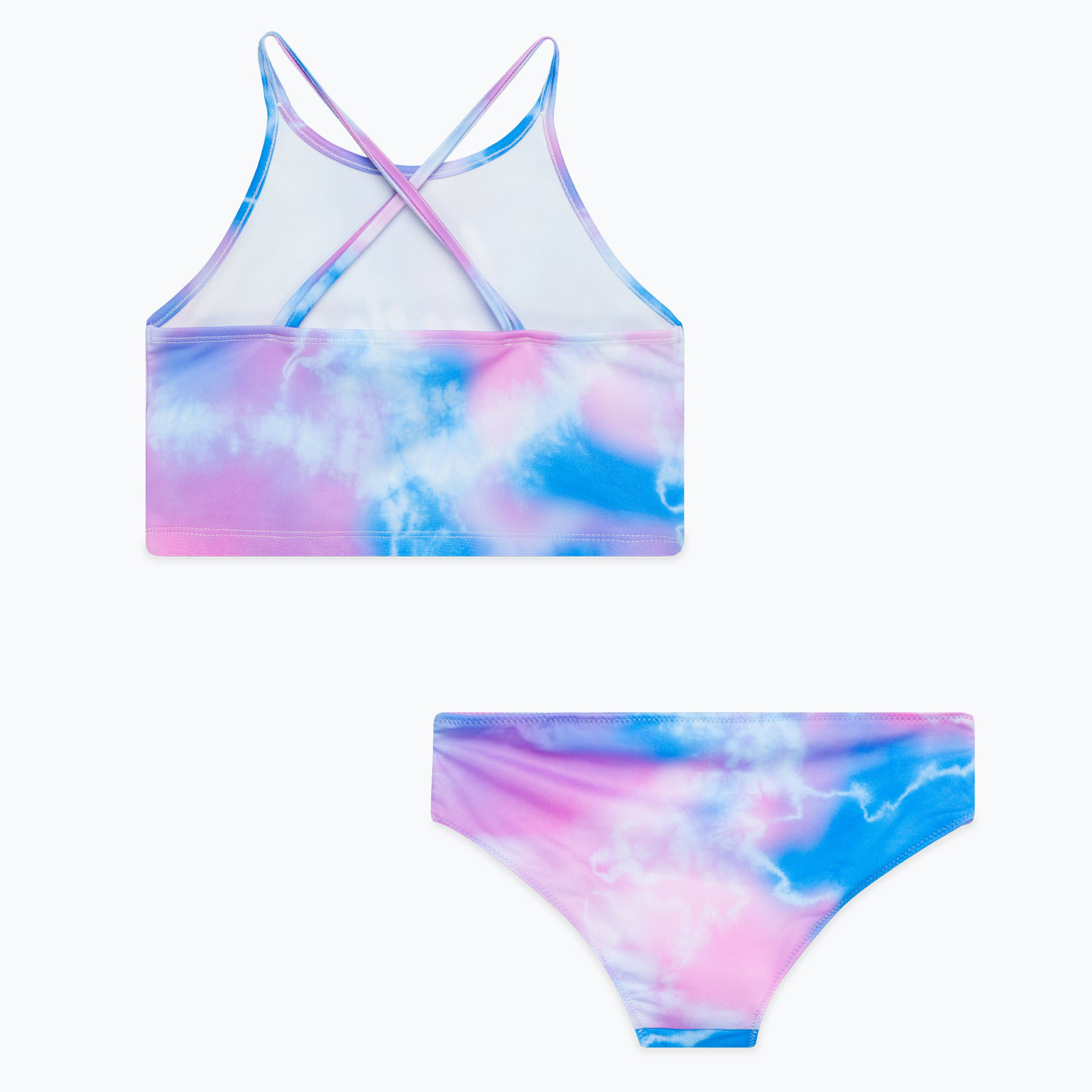 Conjunto de biquíni tie-dye com nó Hype