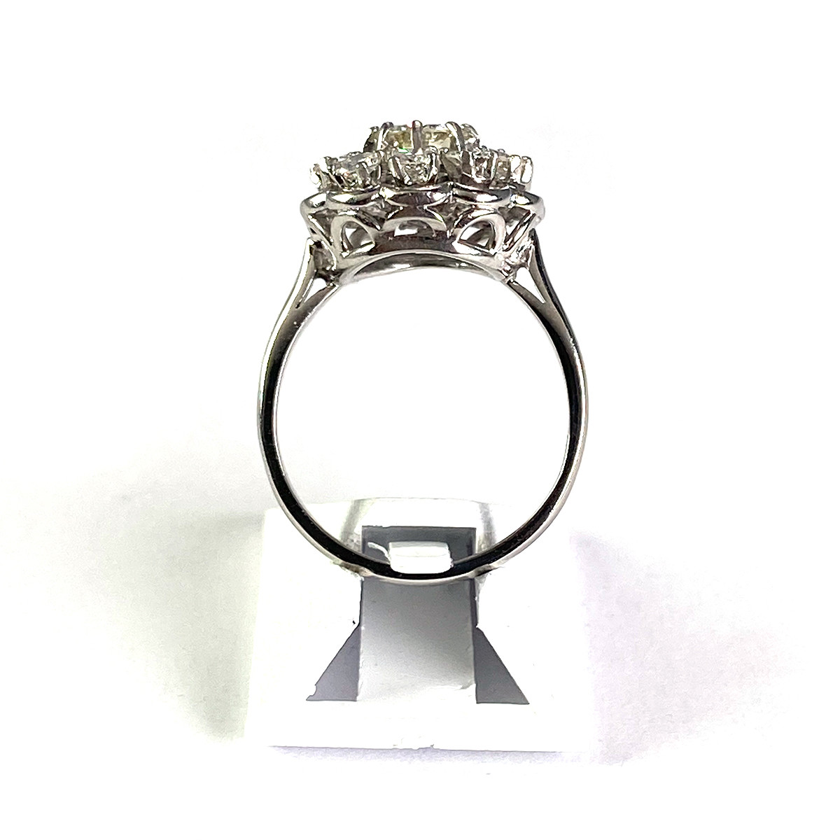 Bague d'occasion or 750 blanc diamants