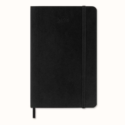 Black Pocket Wkly Soft 12M Diary 2024 (Diary)