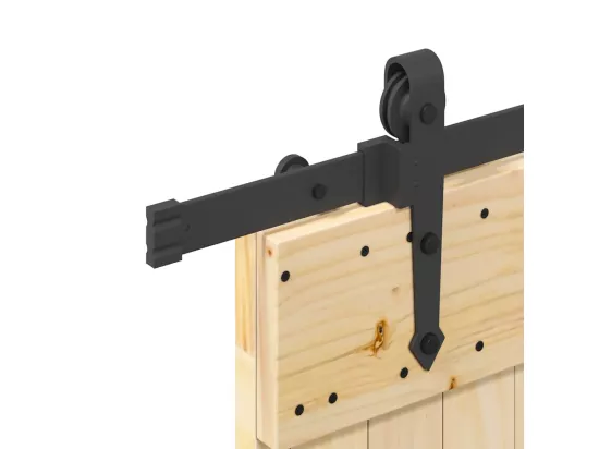 Porte coulissante et kit de quincaillerie 100x210 cm pin massif