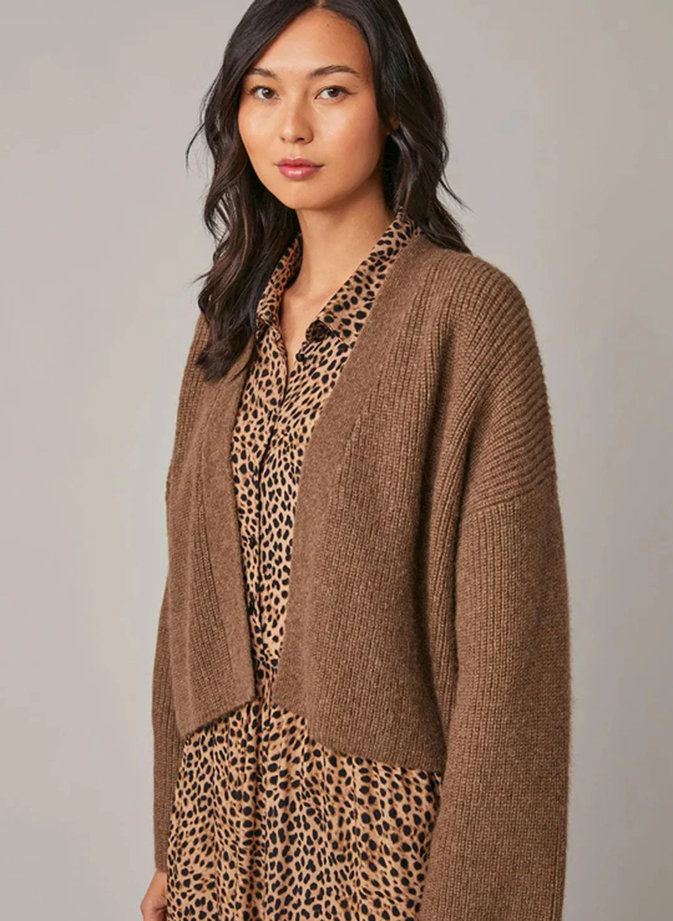 ERICA - Gilet ample en laine mélangée| Beige