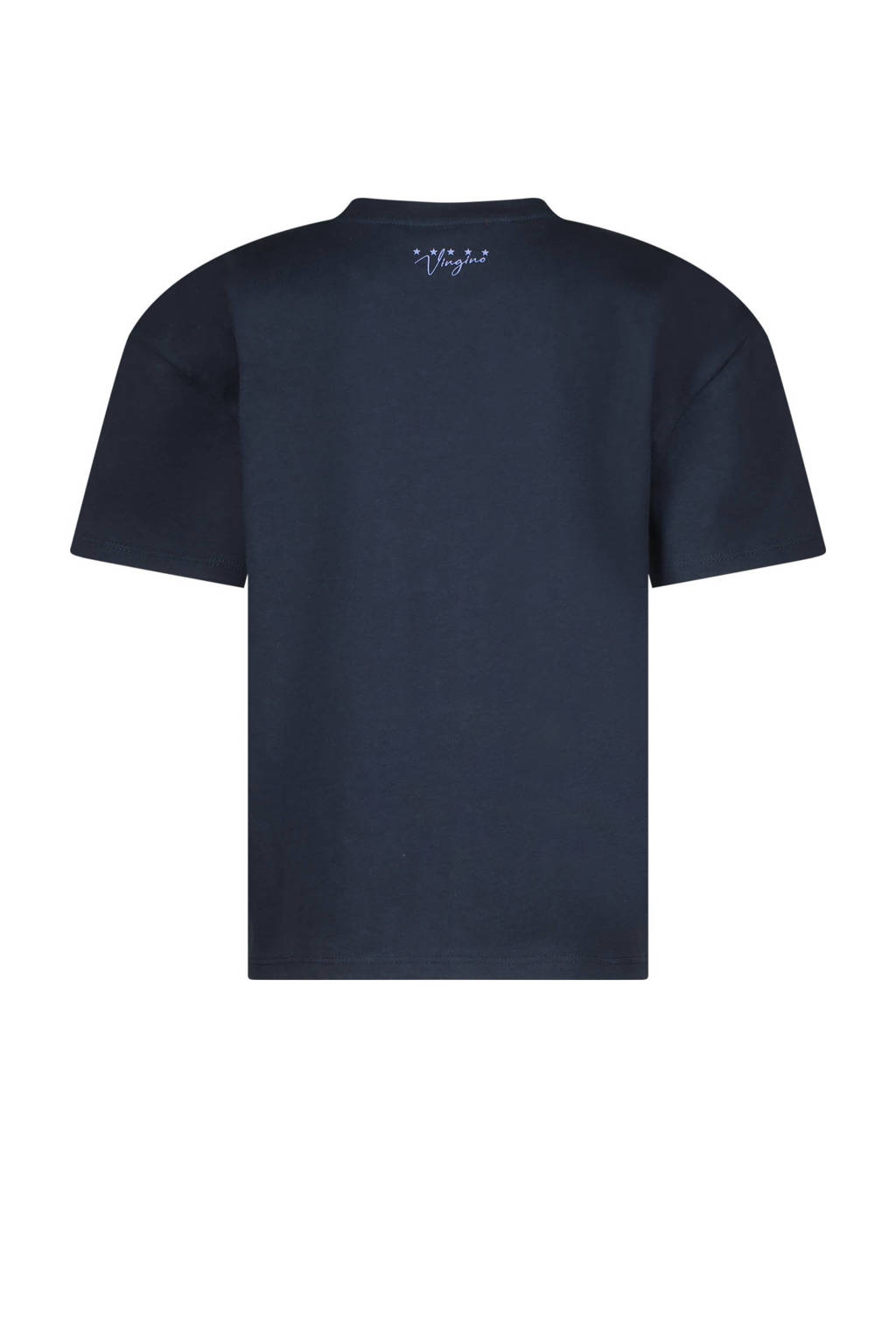 Vingino T-shirt met tekst donkerblauw
