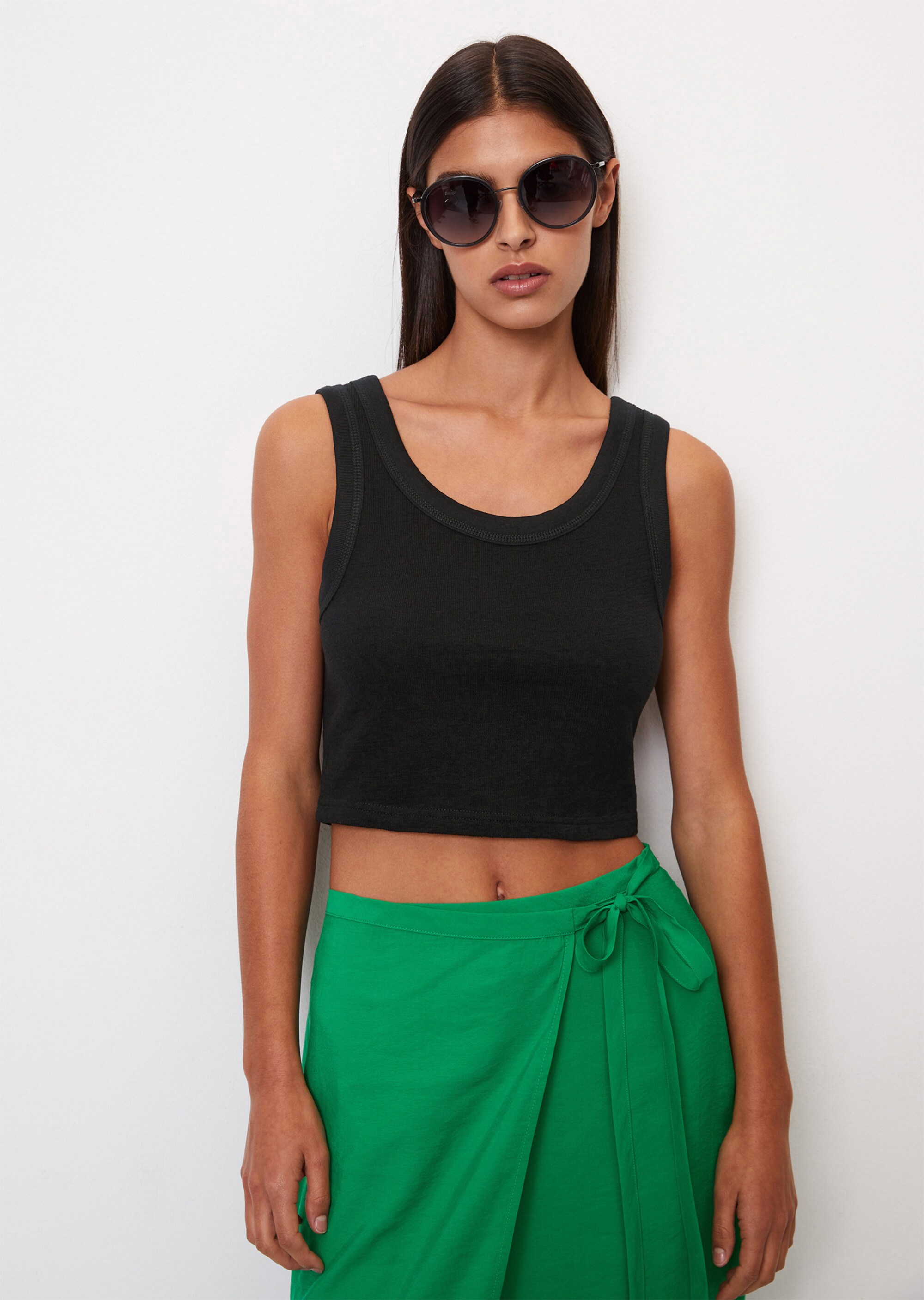 Crop Top slim aus strukturiertem Jersey