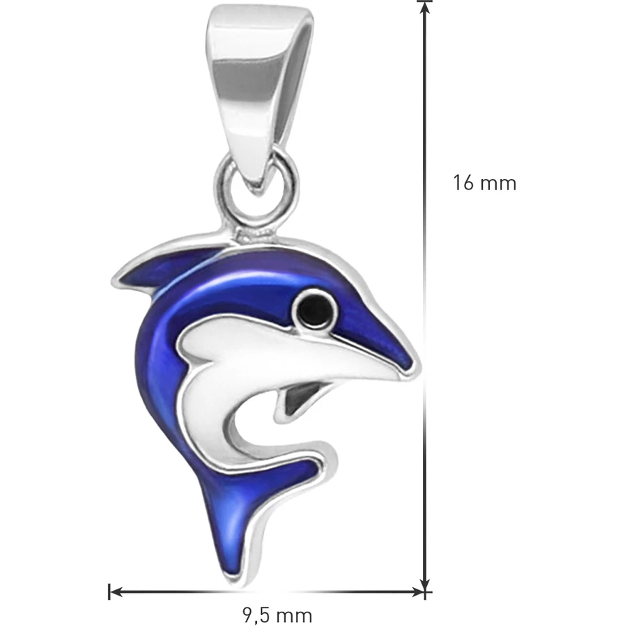 trendor Kinder-Halskette Silber 925 Collier mit Delfin-Anhänger silver