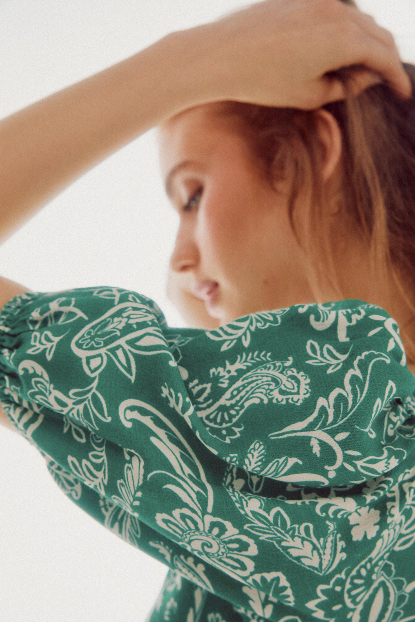 Vestido midi estampado - Multicolorido