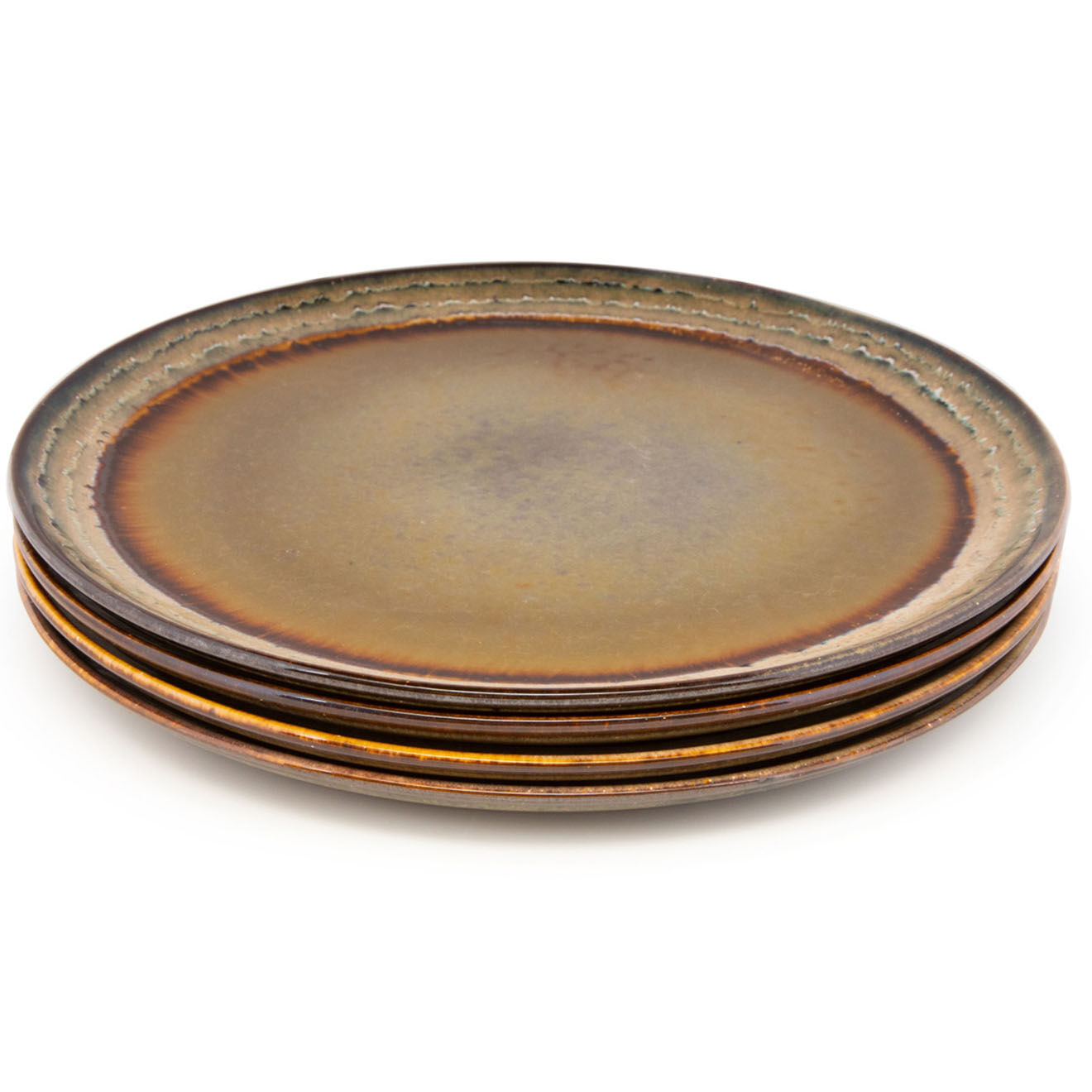 Bazar Bizar 4 Assiettes plates Comporta marron - D.28 cm