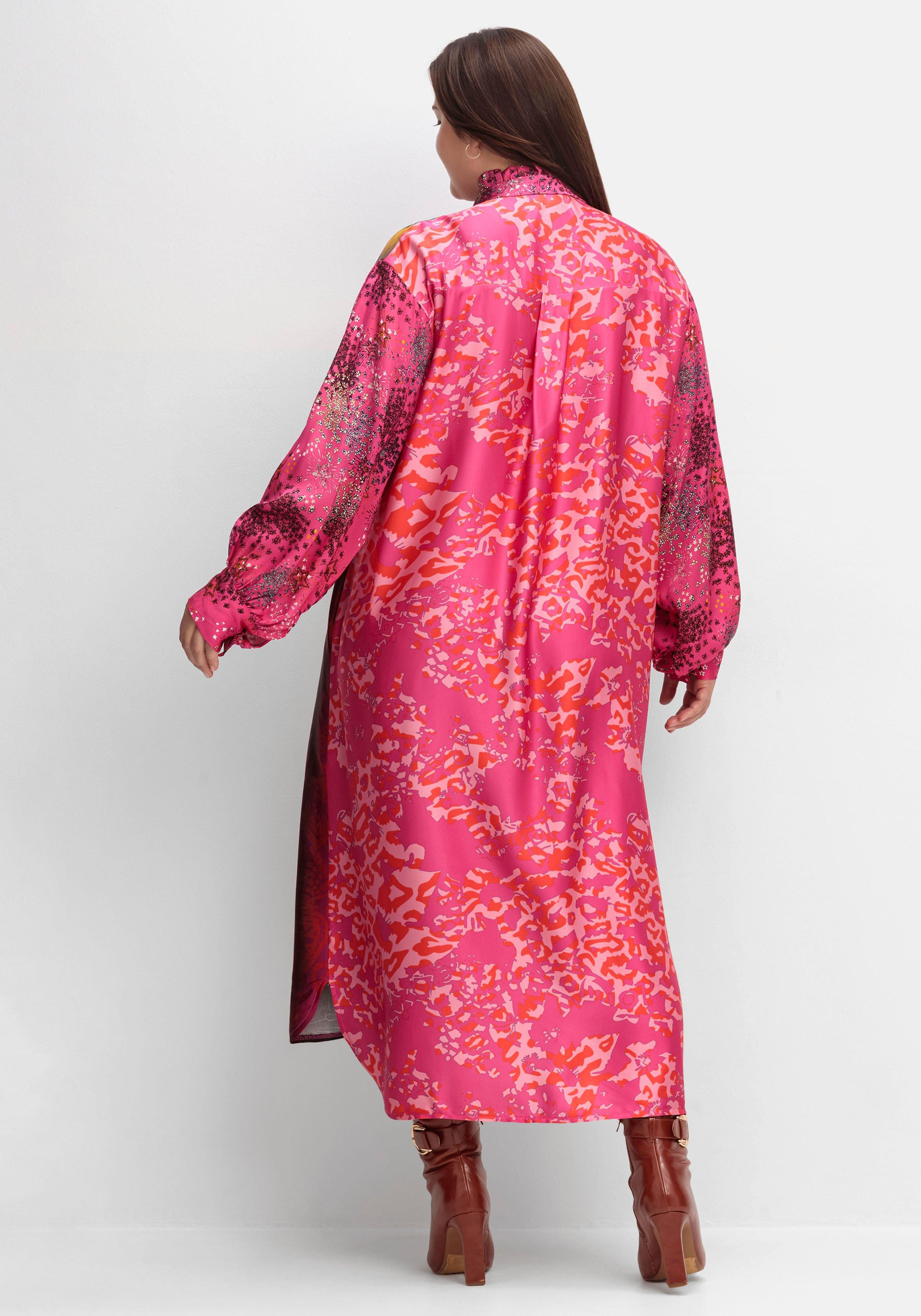 Maxikleid im Mustermix, aus Viskose-Satin