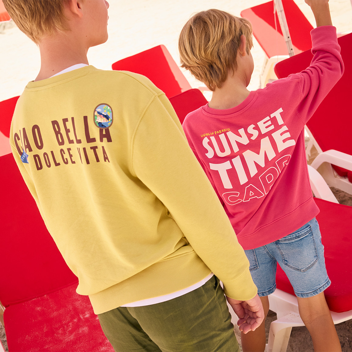 Jonas Nielsen Jungen Sweatshirt mit Backprint gelb