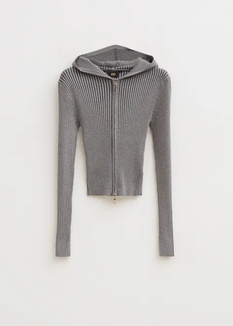Geribd vest met capuchon grijs (GRS)