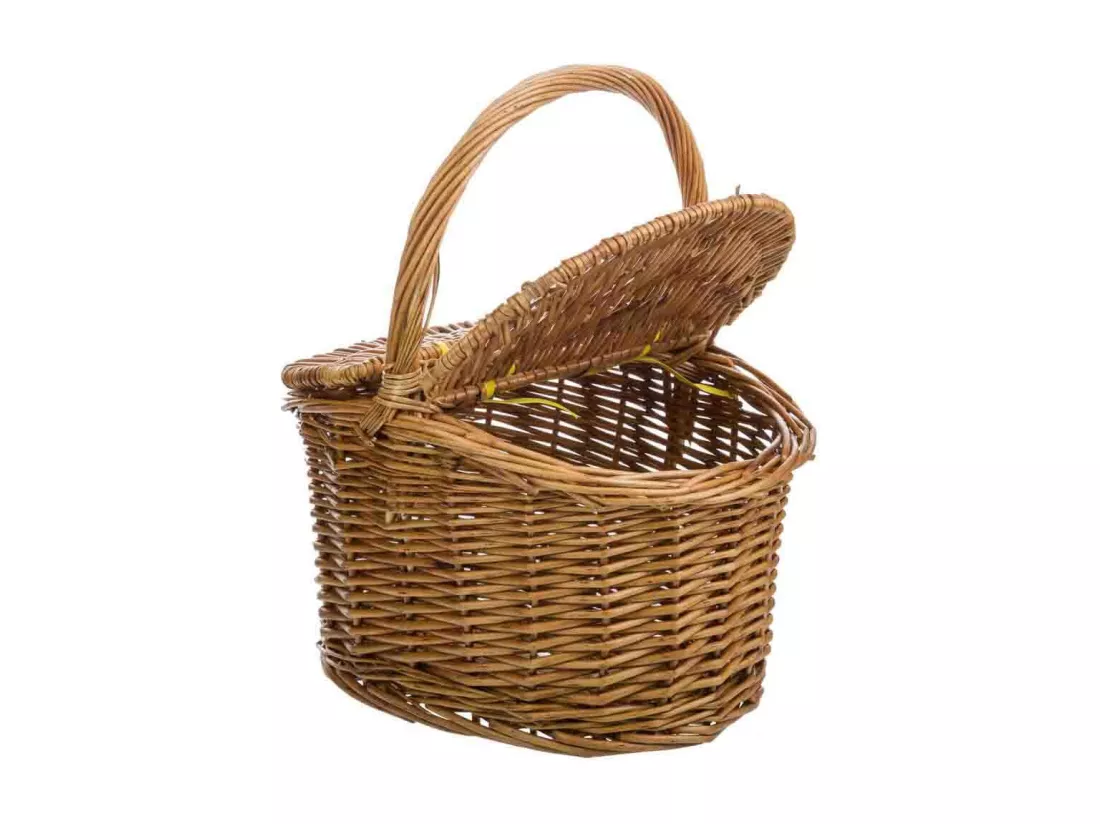 Panier avec couvercles en osier marron 28x22x15/31h