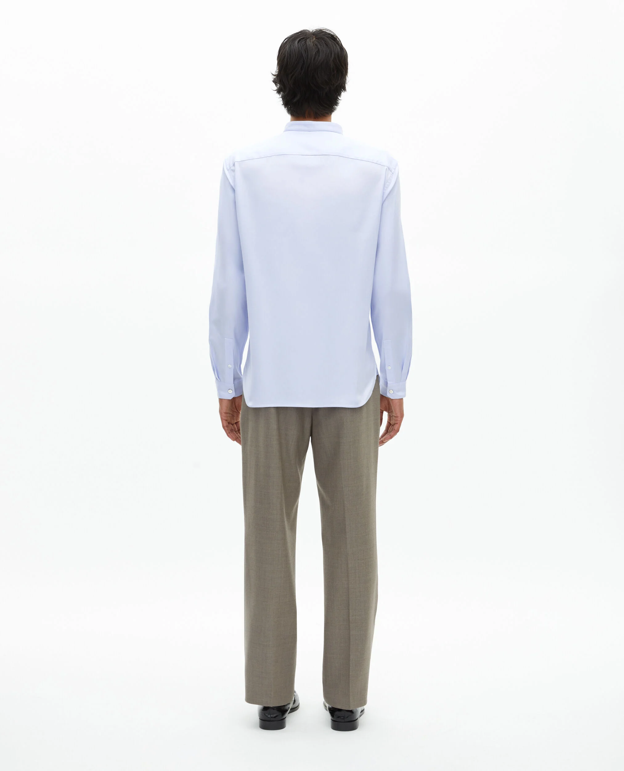Chemise formelle col officier bleu ciel