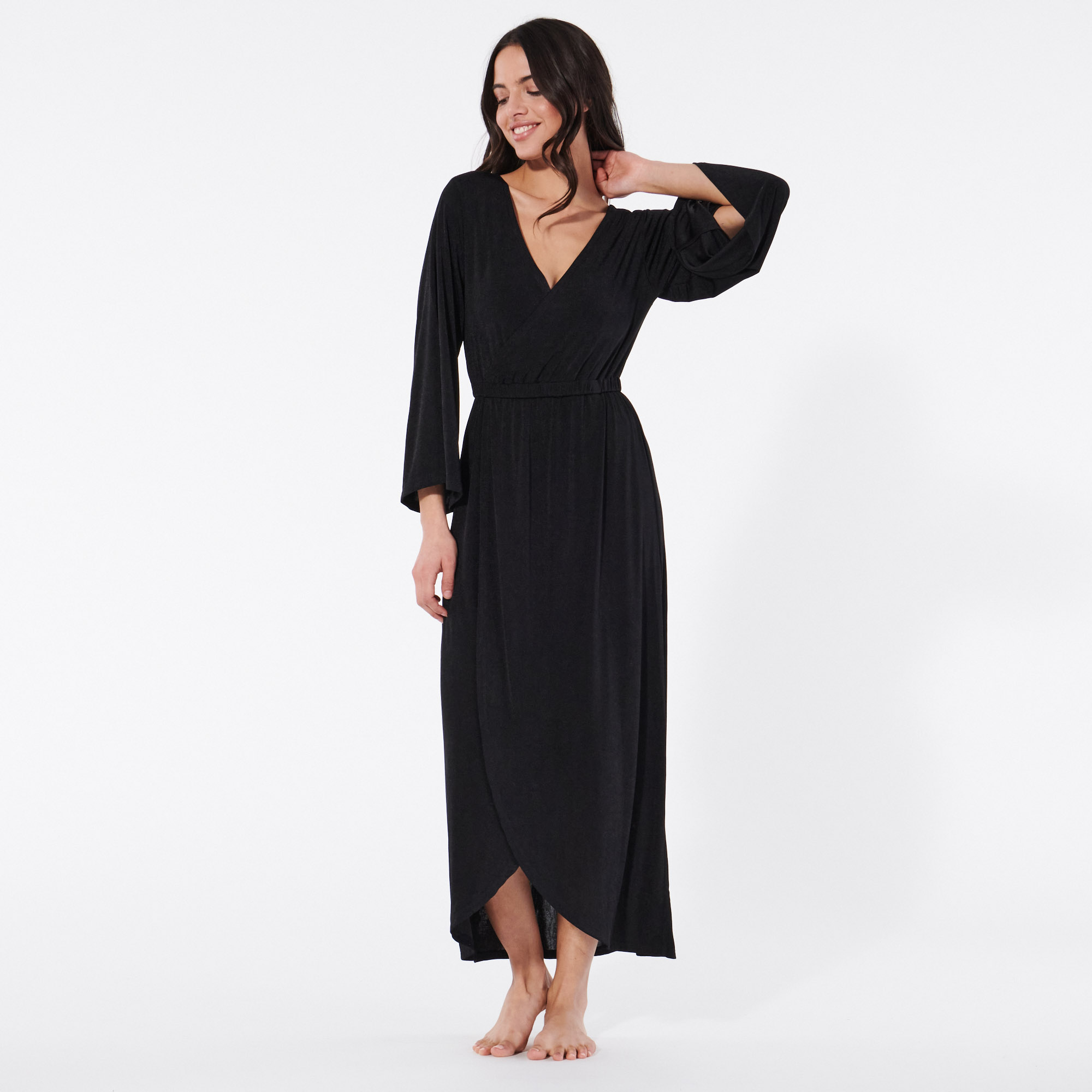 Robe longue en satin