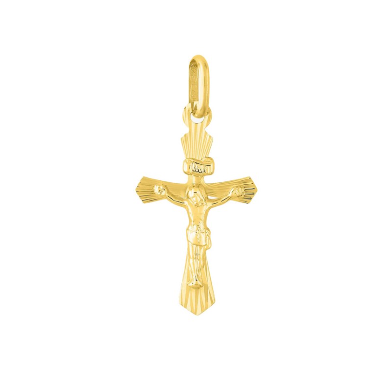 Pendentif Enfant - Or 18 Carats - Croix avec Christ