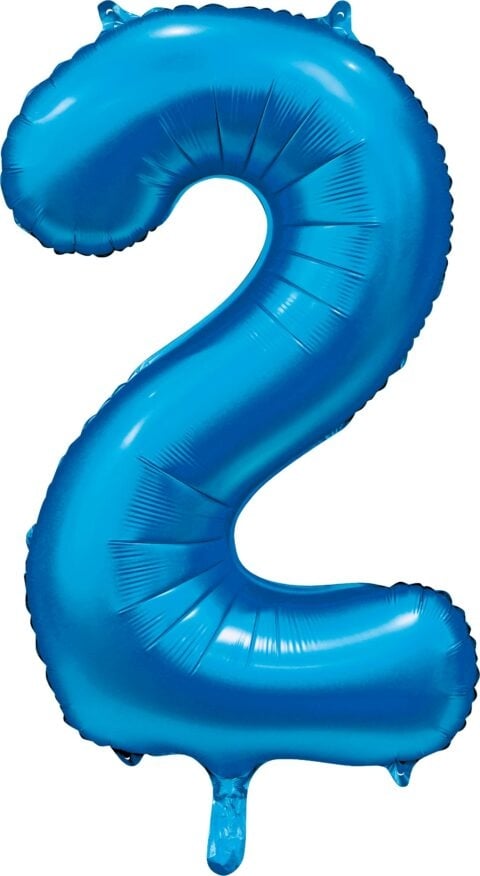 Blauwe Cijfer Ballon 2 Jaar Glans 86cm