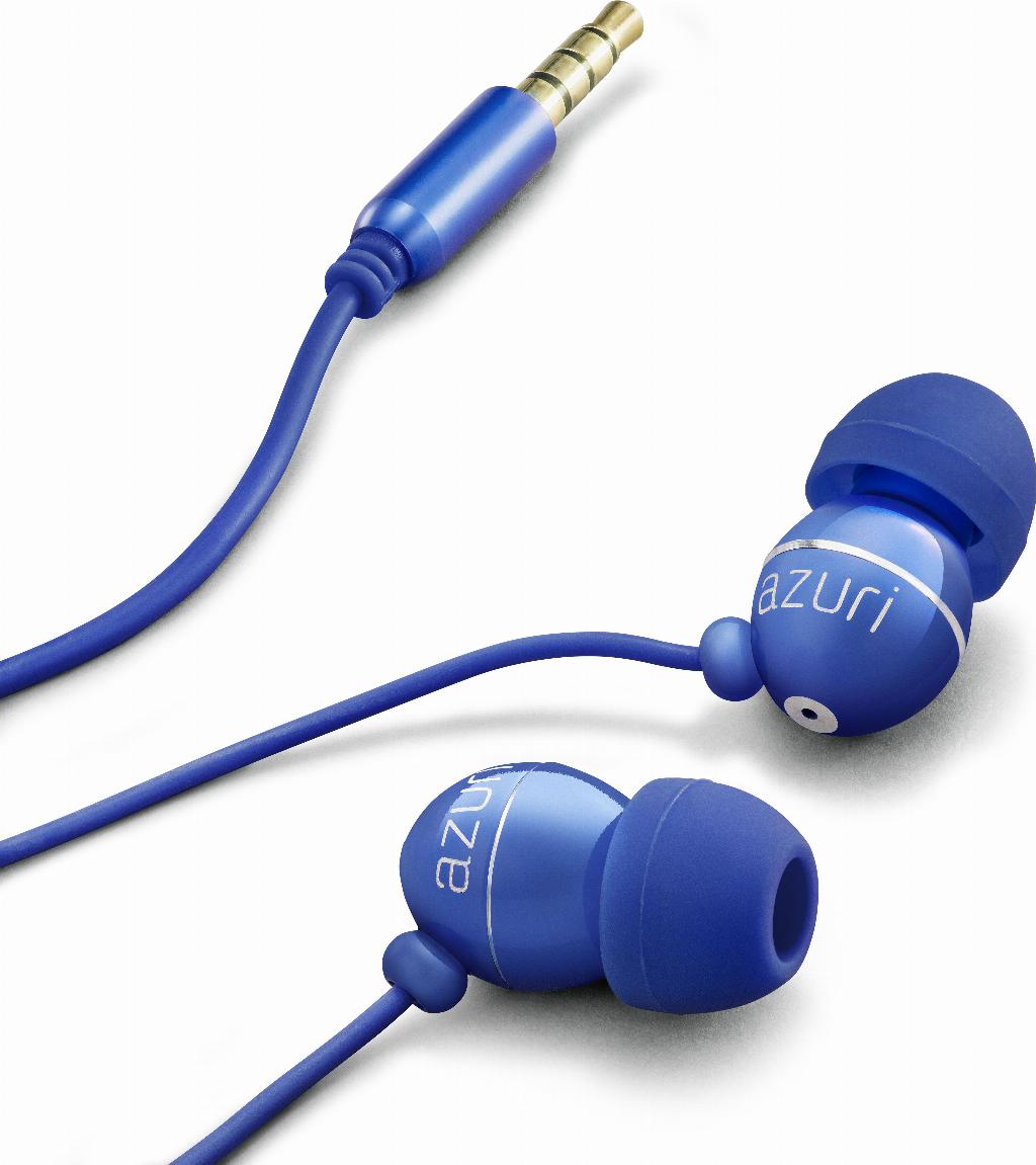 Azuri AZIEPHFBLU hoofdtelefoon/headset In-ear 3,5mm-connector Blauw