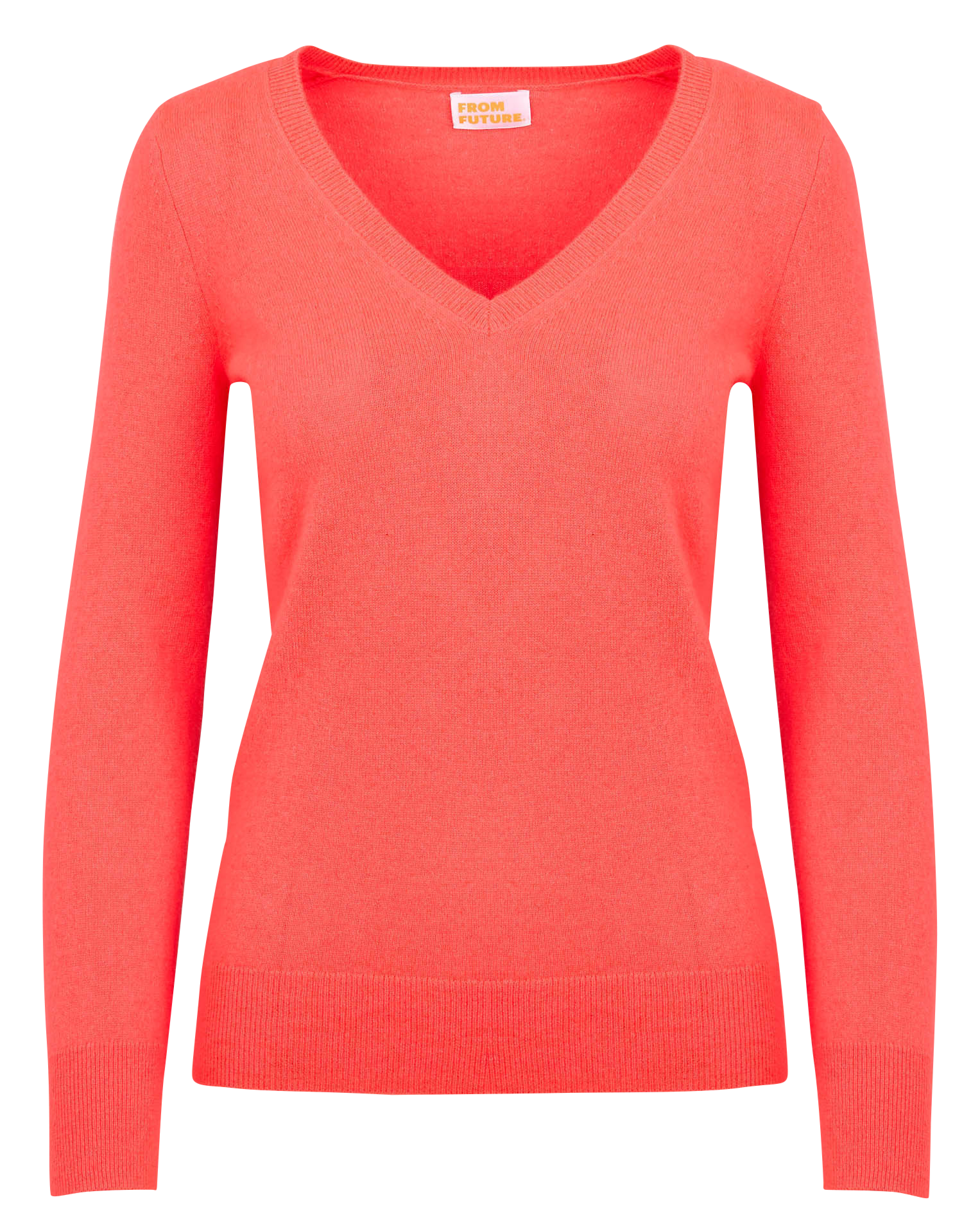 Pull droit col V en cachemire | Rose