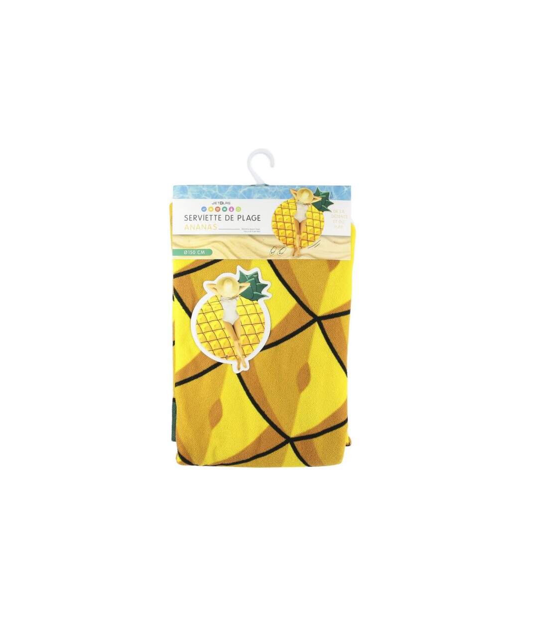 Paris Prix - Serviette De Plage ananas 150cm Jaune & Vert