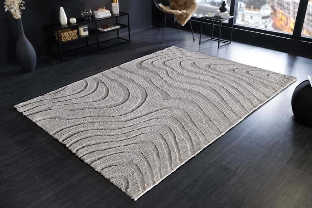 Design Teppich WAVE 240x170cm grau 3D-Effekt