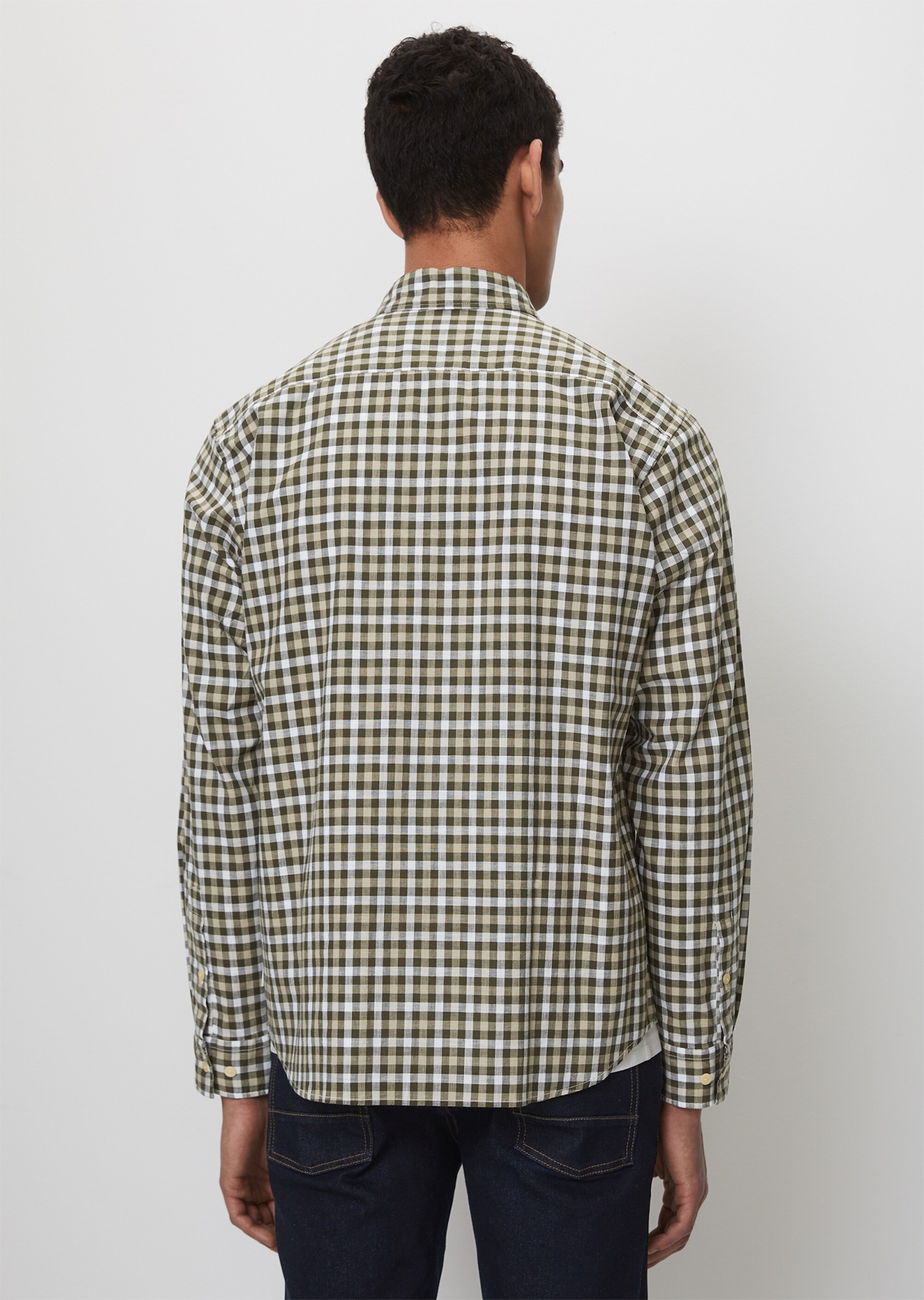 Hemd regular aus karierter Bio-Baumwolle