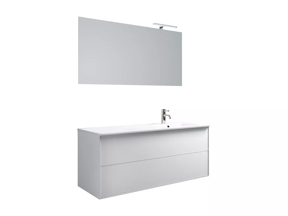Ensemble de salle de bain vasque DX 4 pièces IGEA blanc mat