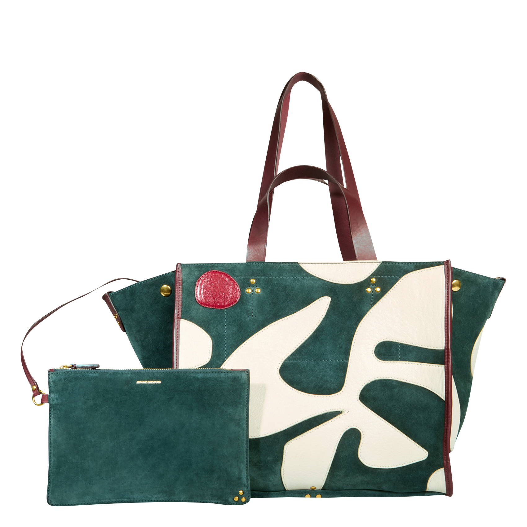 LEON M - Sac cabas en cuir velours | Multicolore