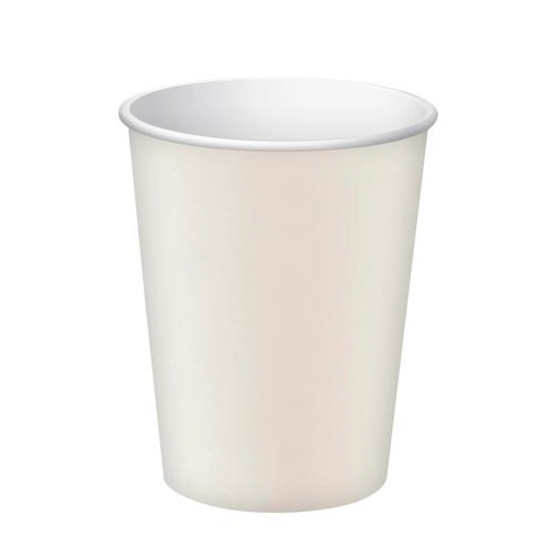 (15er Set) Pappbecher Einweg Papier Becher Party Geschirr Tisch Deko (89110I) - Weiss