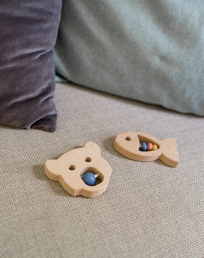 Beißring-Set BÄR & FISCH 2-teilig aus Holz