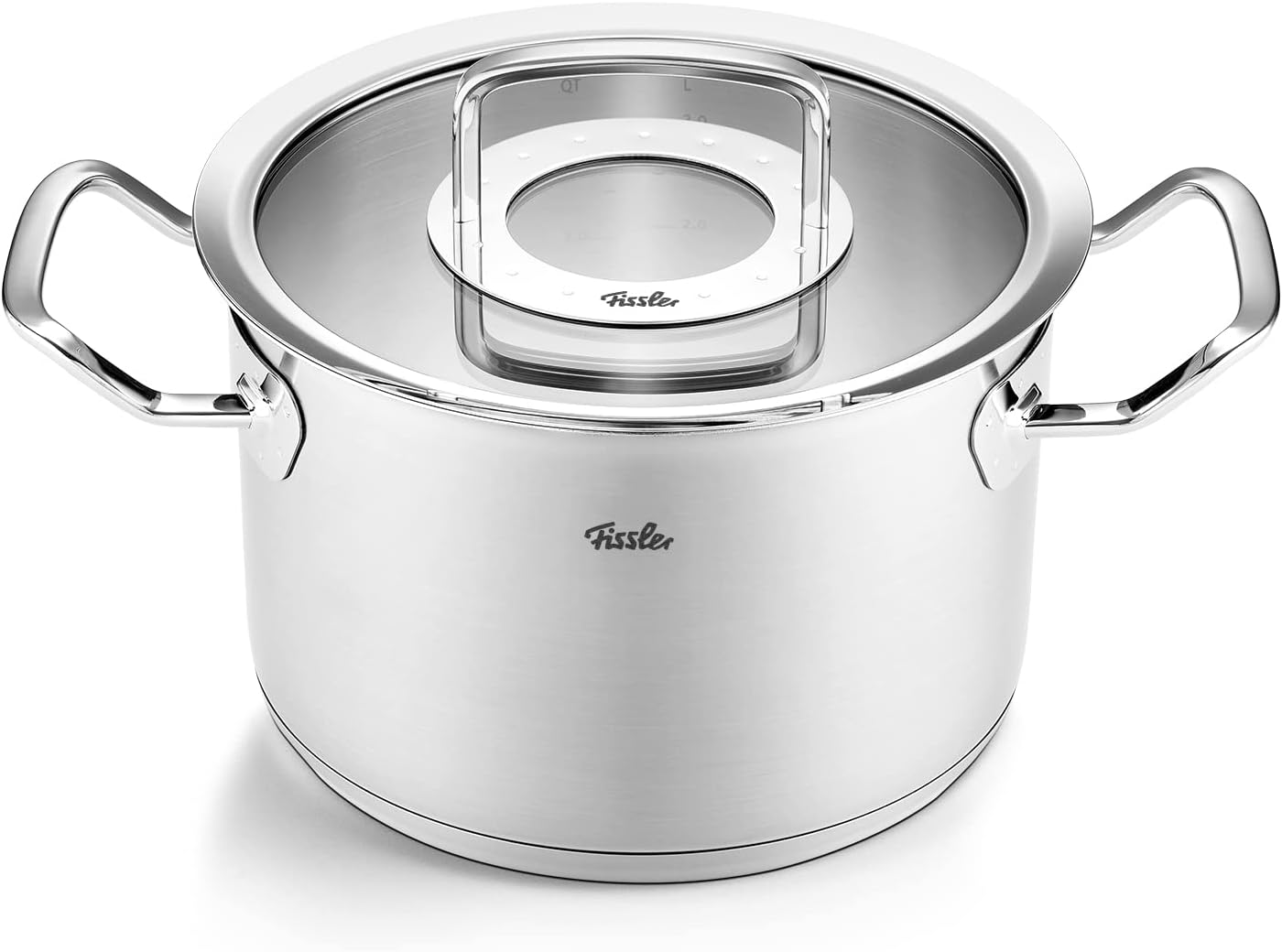 Fissler Original-Profi Collection/Edelstahl-Kochtopfset, 6-teilig, Töpfe mit Glas-Deckel (3 Kochtöpfe,1 Bratentopf 1 Sauteuse-deckellos, 1 Dämpf-Einsatz) - Induktion