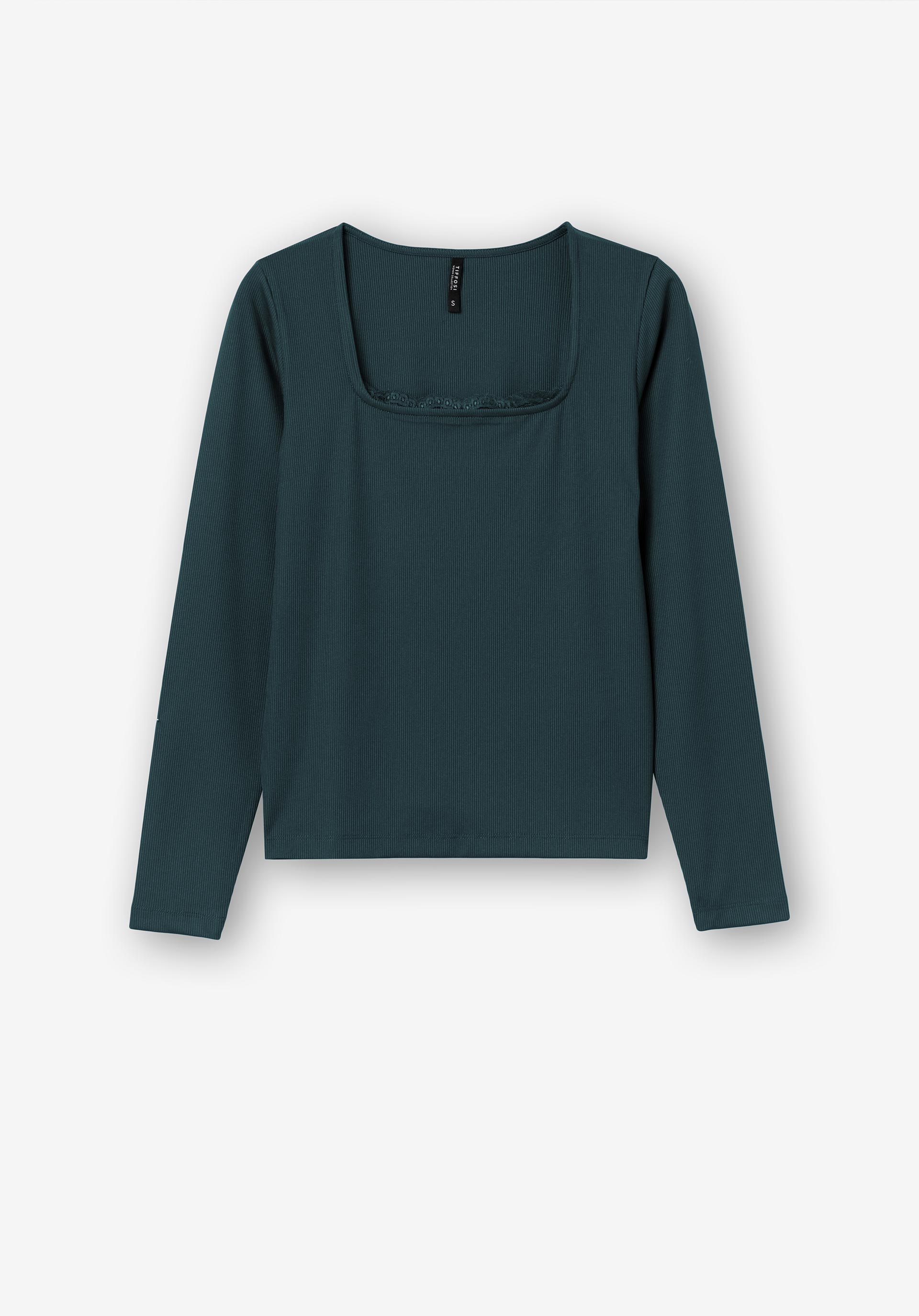 T-shirt Canelada com Renda