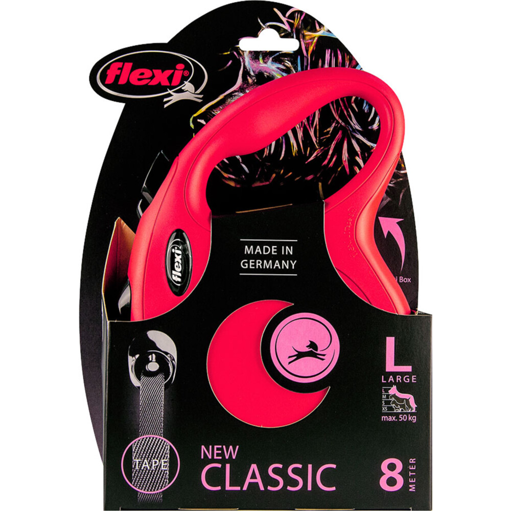 Flexi Rollijn Classic Tape 8 mtr tot 50 kg Rood