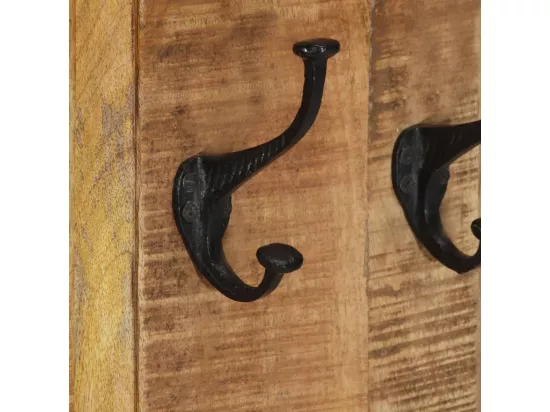 Porte-manteaux 2 pcs Bois massif de manguier 38x100 cm