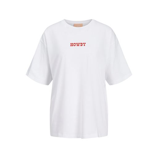 JJXX Millow Loose T-shirt, Bright White Howdy, XS