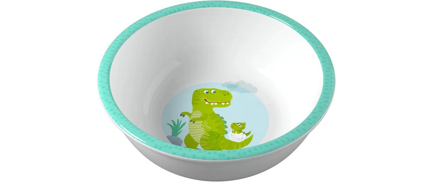 Kinderschüssel Dino Grün/WeissKinderschüssel mit Motiv