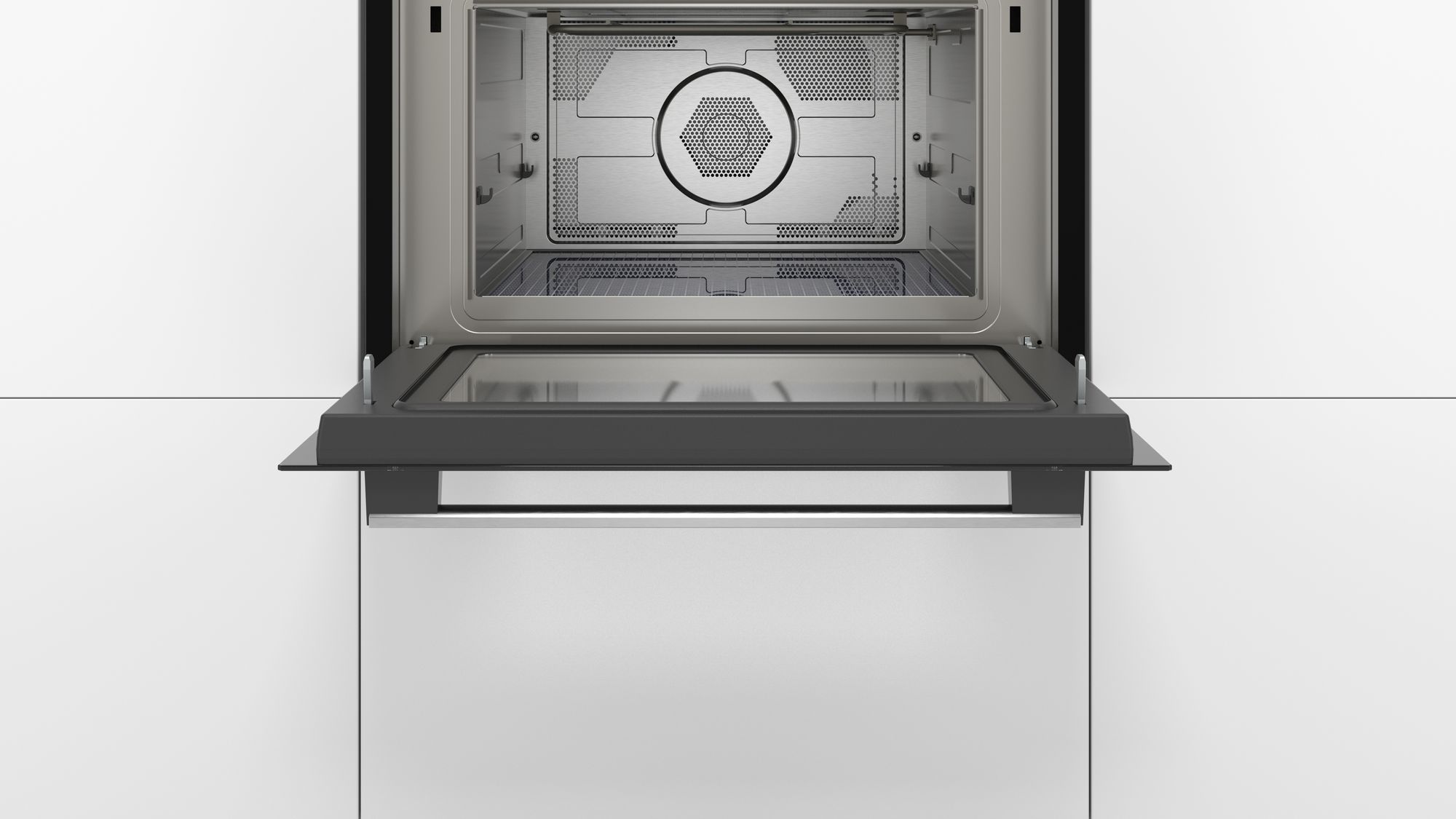 Forno compacto Série 6 com micro-ondas 60 x 45 cm em aço inoxidável CMA585GS0