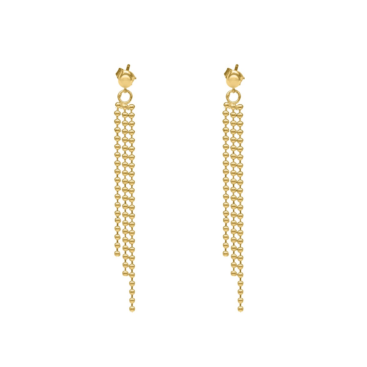 Boucles D'oreilles Pendantes Argent Doré Boules