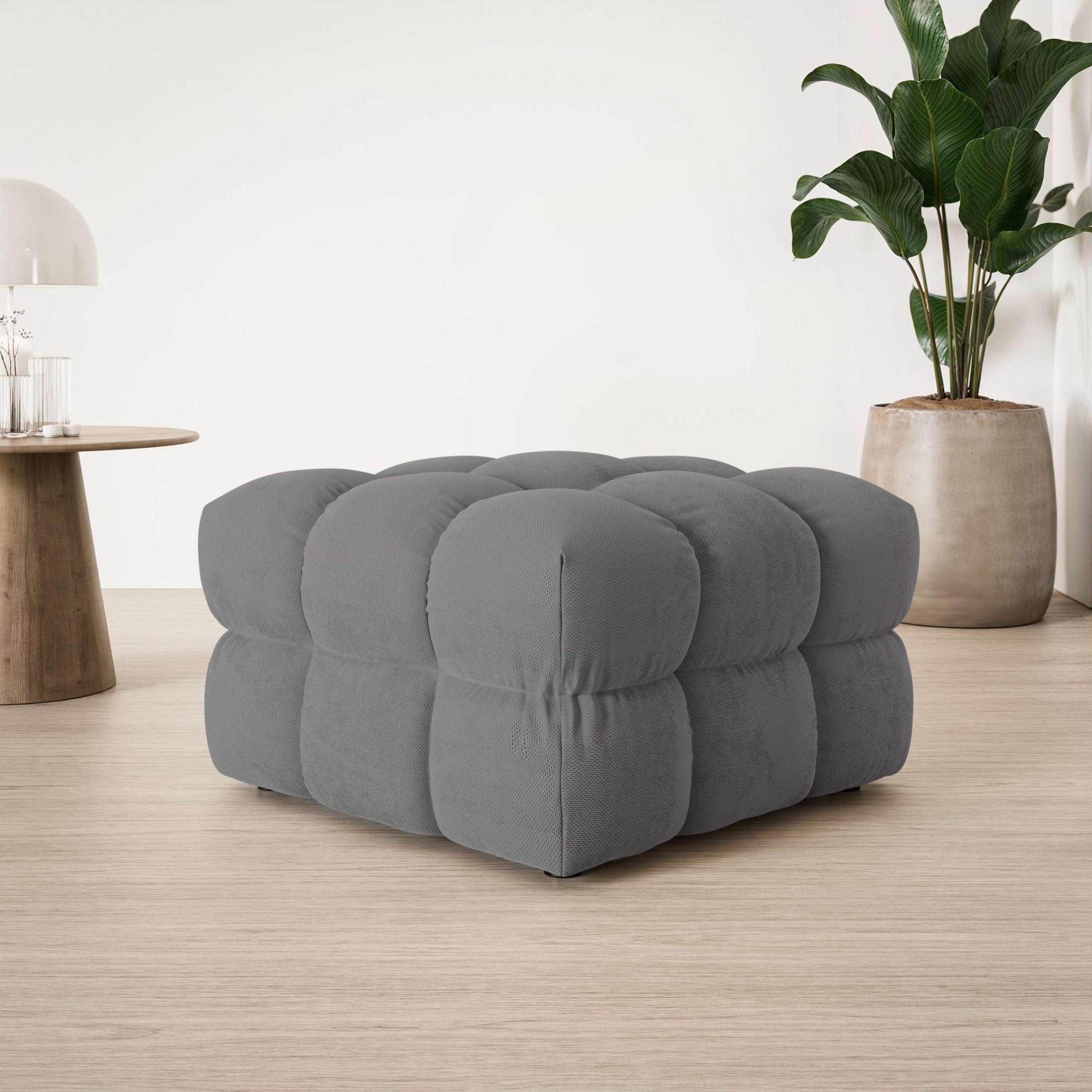 s.Oliver Polsterhocker »COBBO Sitzhocker Bubble-Optik, Masse B/T/H: 80/80/48 cm« passend zum Sofa, moderne Steppung und hoher Sitzkomfort