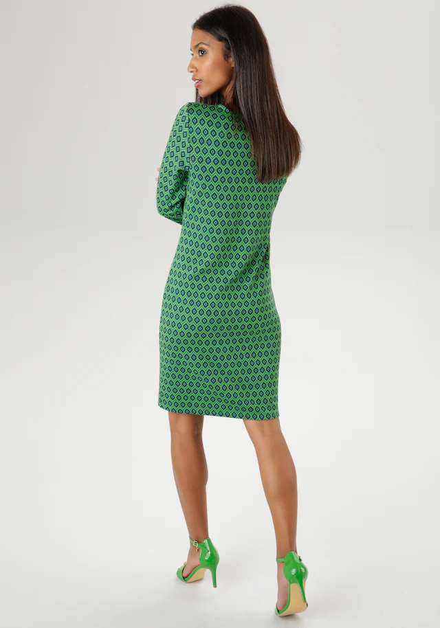 Aniston SELECTED Jerseykleid mit trendy Retromuster