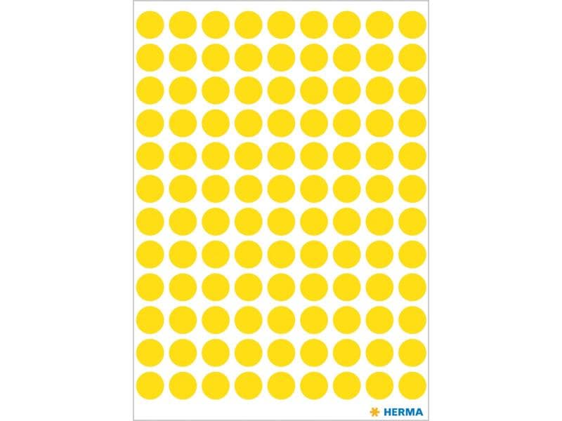 Herma Stickers Klebepunkte Vario Ø 8 mm, Gelb Markierungspunkte Sticker