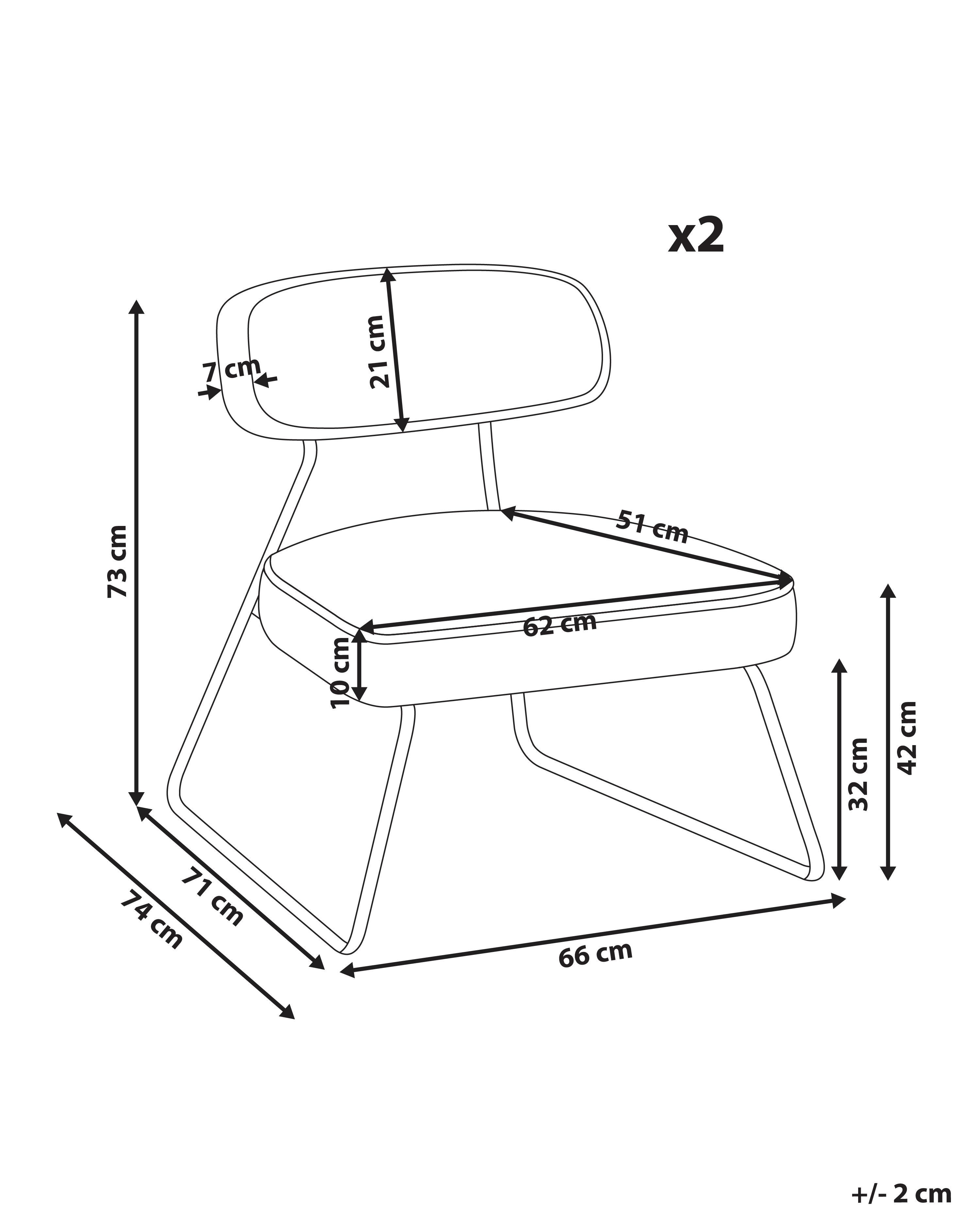 Set van 2 fauteuils FROVI Stof Gebroken wit