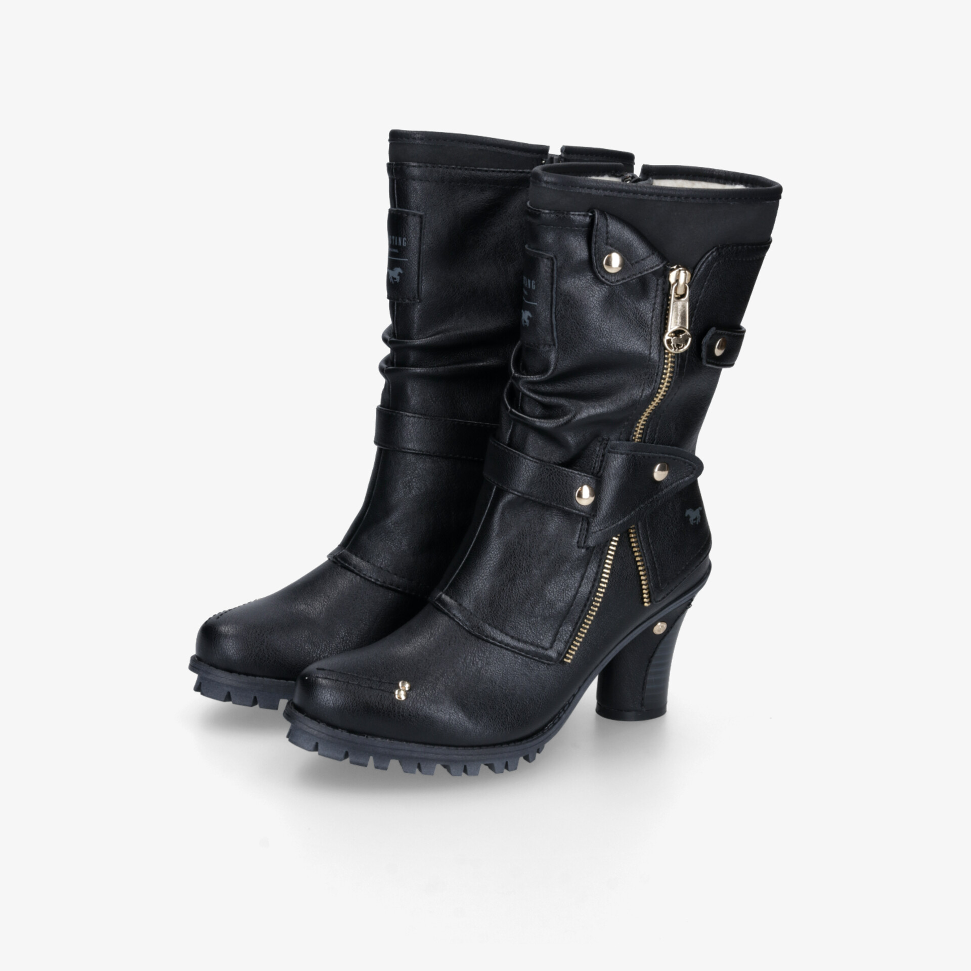 MUSTANG Damen Schnürstiefeletten schwarz