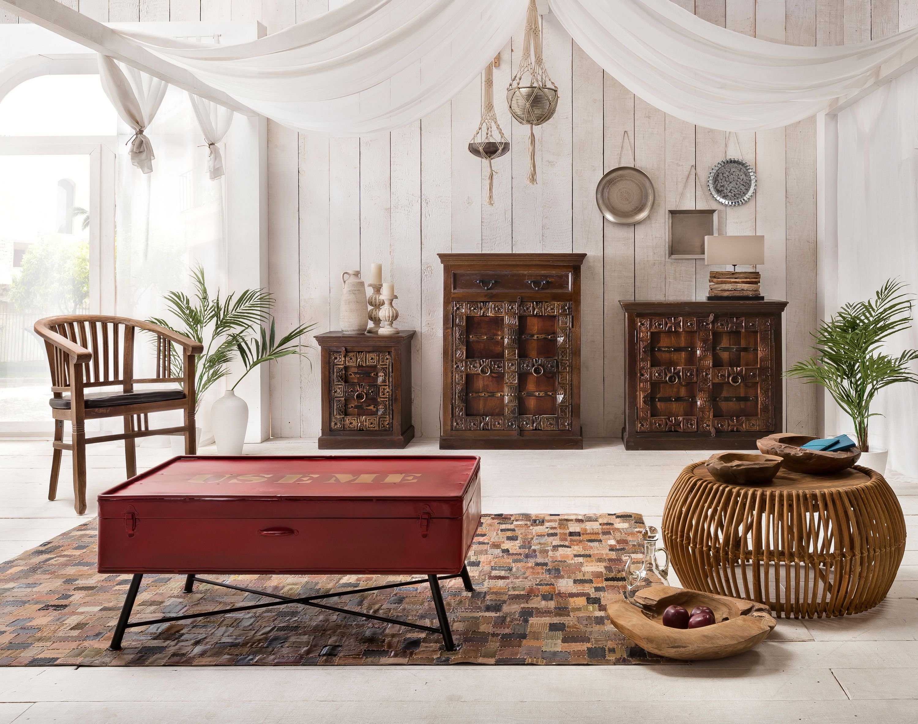 Kommode ALMIRAH Altholz Sideboard Wohnzimmerschrank Mehrzweck Schrank
