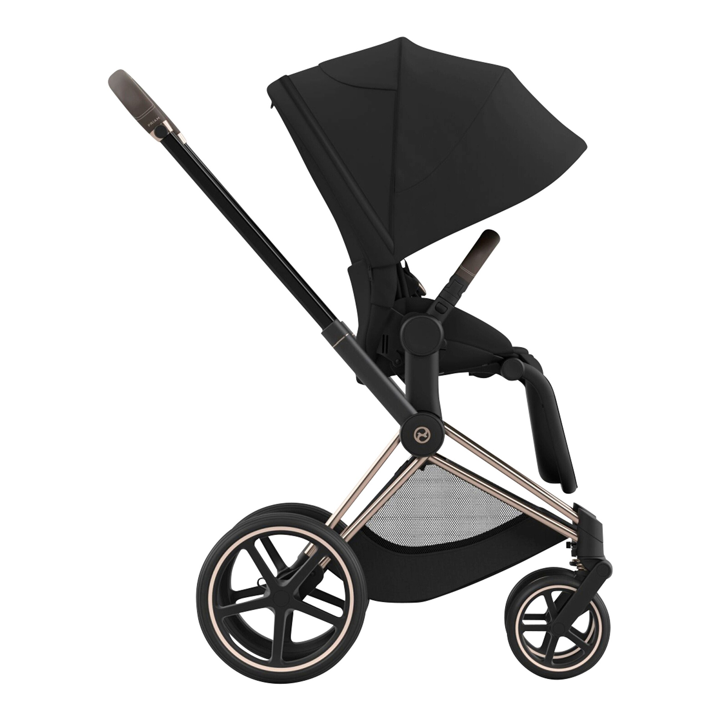 Cybex - PLATINUM Kombikinderwagen e-PRIAM Comfort Bundle rosegold / sepia black