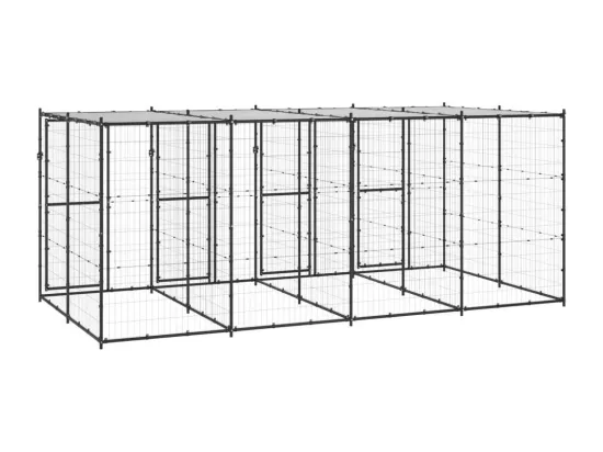 Chenil extérieur cage enclos 440 x 220 x 180 cm 02_0000404