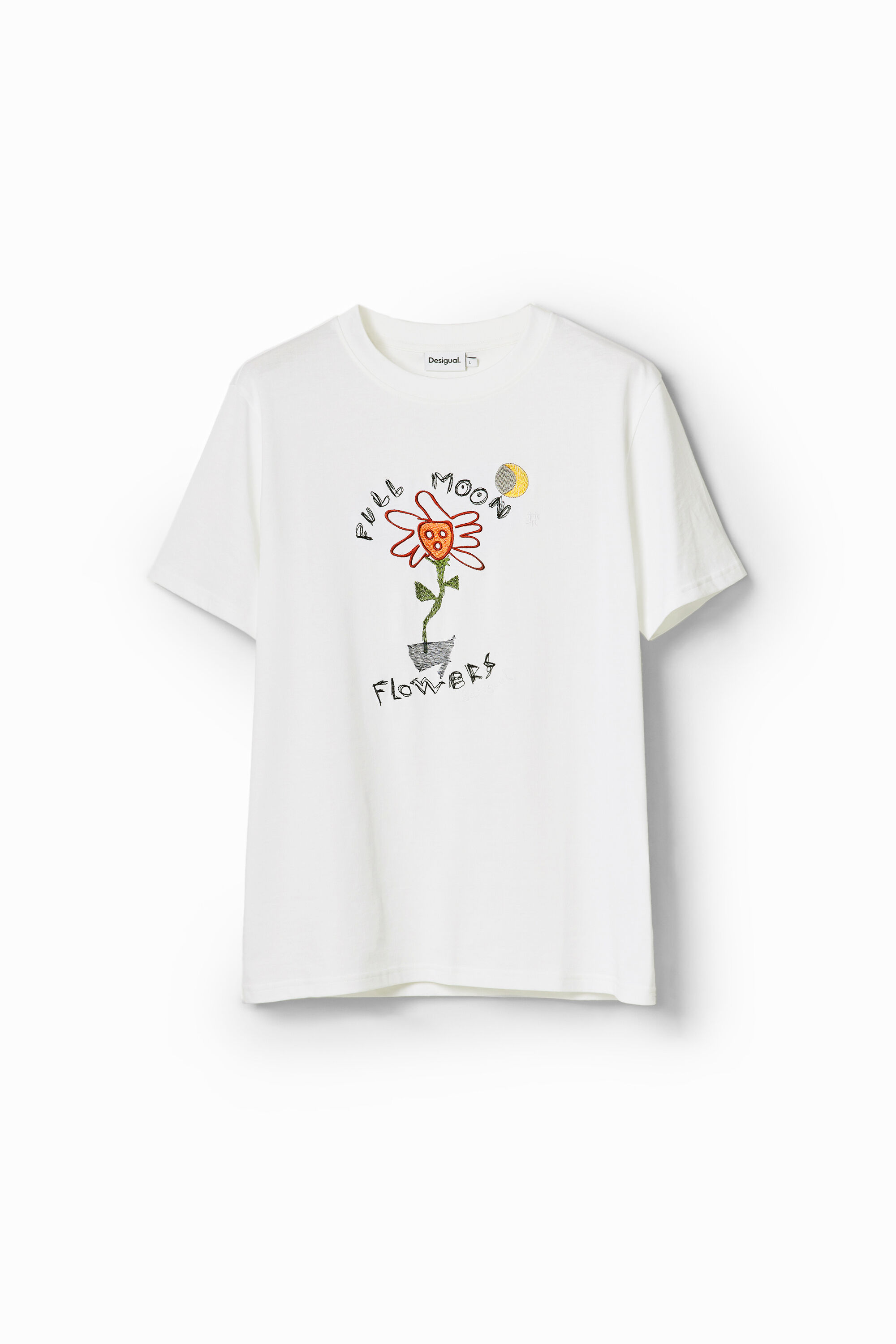 camiseta lua de flores