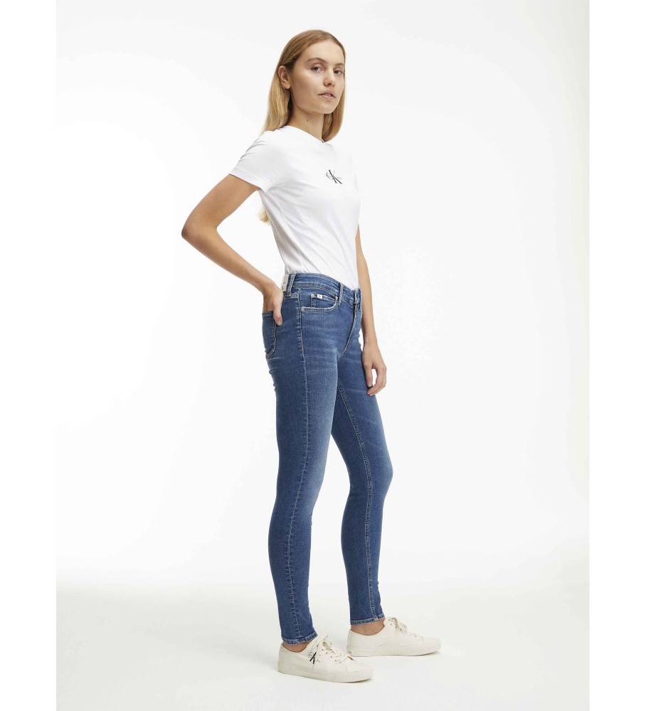Calça jeans skinny de cintura média Calvin Klein azul