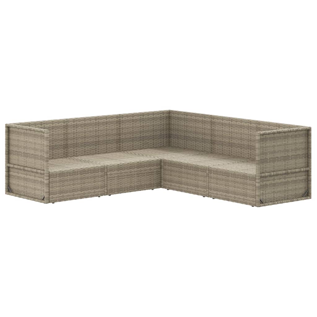 Salon de jardin meuble d'extérieur ensemble de mobilier 5 pièces avec coussins gris résine tressée